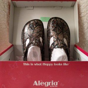 Alegria Slip-on Clogs Classic Style, Multicolor Shimmer, SZ 6-6.5